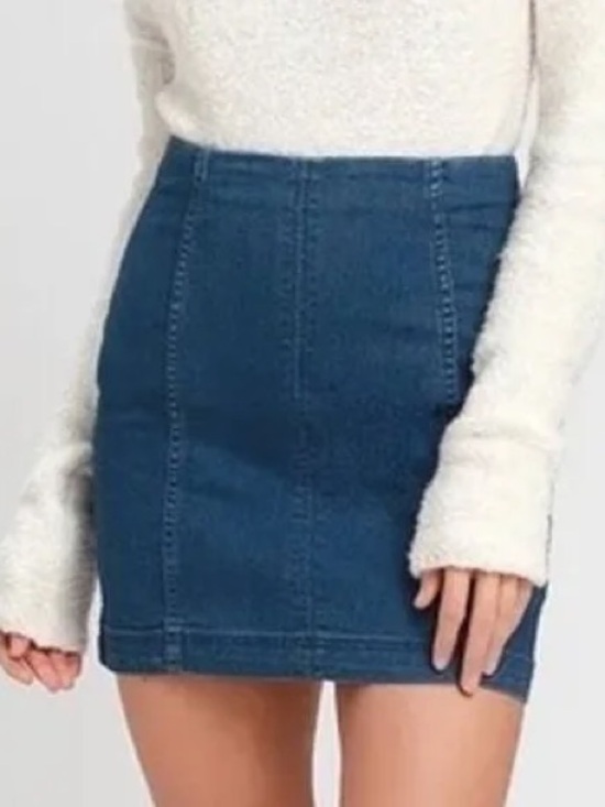 Free People Dresses & Skirts - Free People Dark Blue Denim Mini Skirt